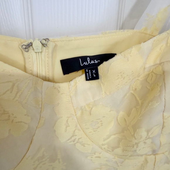 Lulus Yellow Coquette Tie-Strap Bustier Lace Sweetheart Neckline Midi XL Dress - Picture 3 of 10